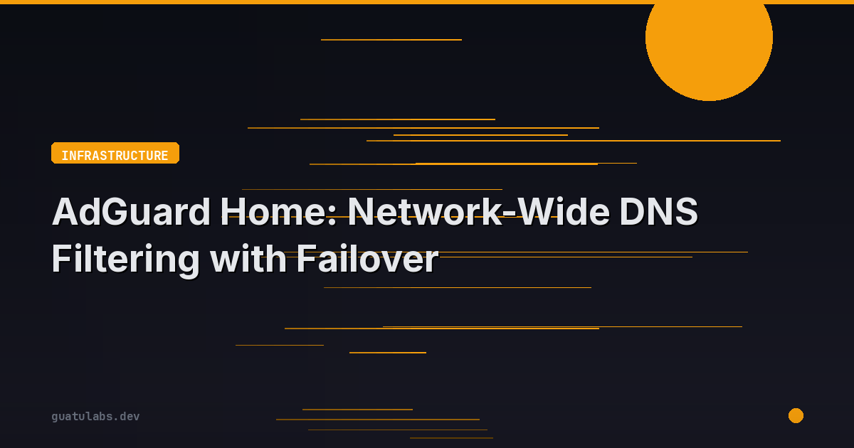 AdGuard Home: Network-Wide DNS Filtering with Failover