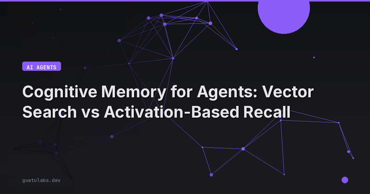 Cognitive Memory for Agents: Vector Search vs Activation-Based Recall
