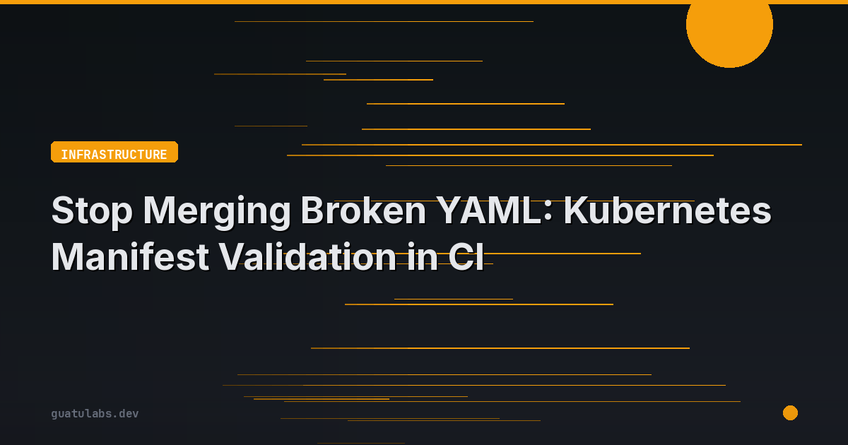 Stop Merging Broken YAML: Kubernetes Manifest Validation in CI