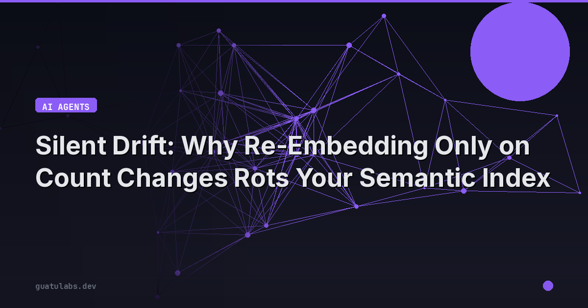 Silent Drift: Why Re-Embedding Only on Count Changes Rots Your Semantic Index