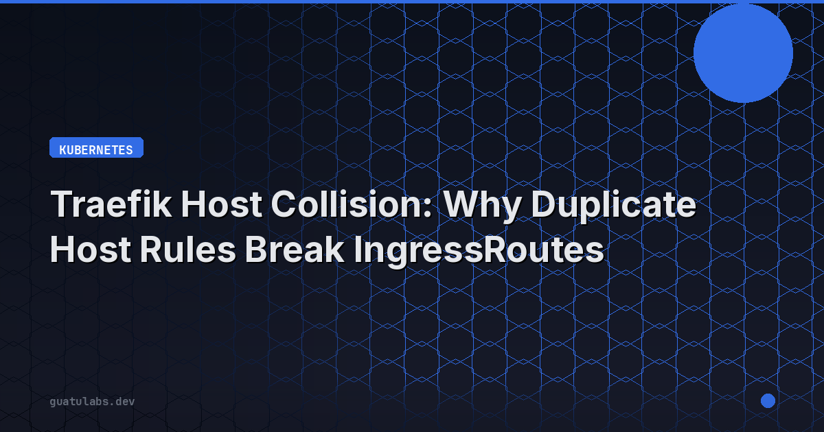 Traefik Host Collision: Why Duplicate Host Rules Break IngressRoutes